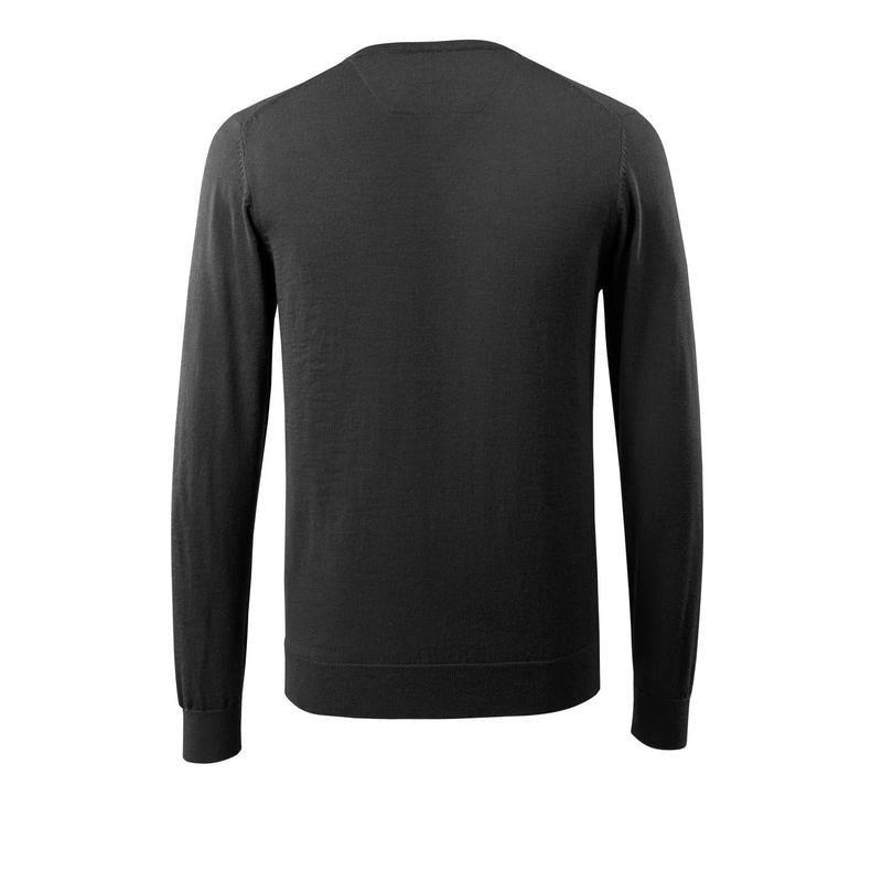 Sweter z dzianiny z dekoltem w kształcie litery V, sweter z dzianiny z wełny merynosów