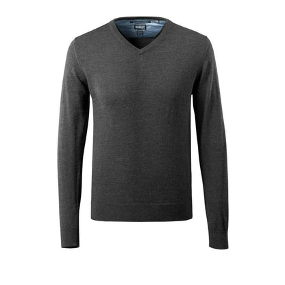 Sweter z dzianiny z dekoltem w kształcie litery V, sweter z dzianiny z wełny merynosów