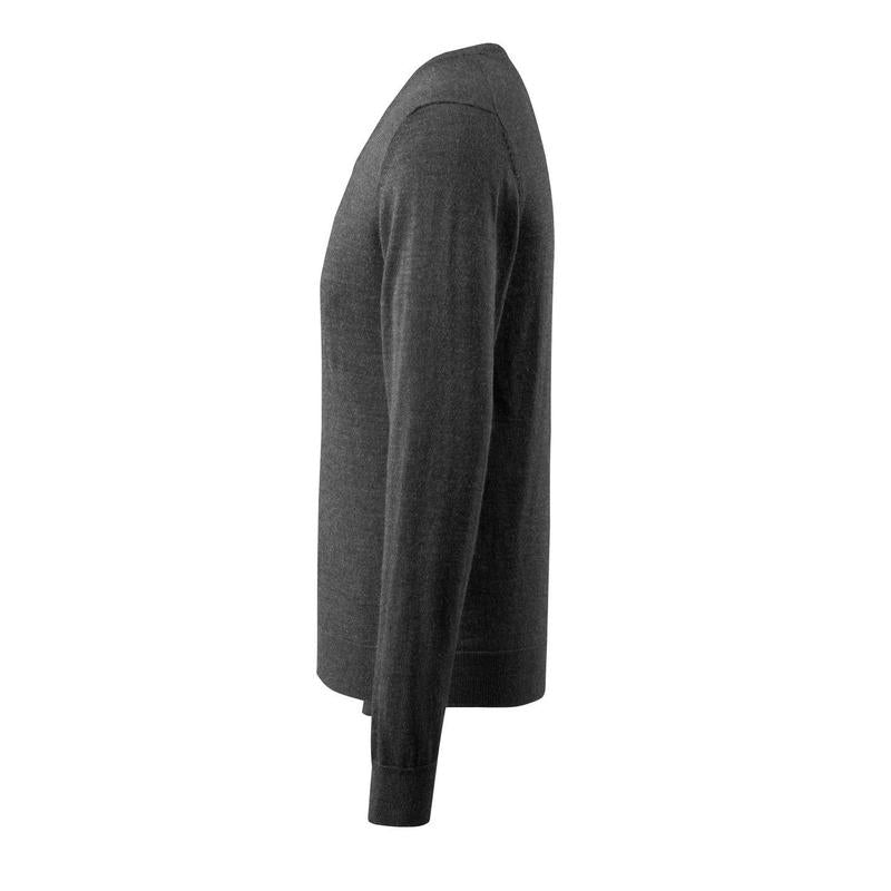 Sweter z dzianiny z dekoltem w kształcie litery V, sweter z dzianiny z wełny merynosów