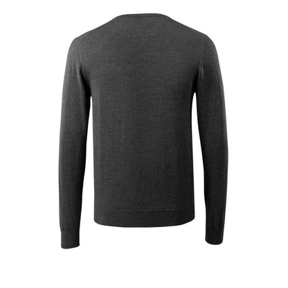 Sweter z dzianiny z dekoltem w kształcie litery V, sweter z dzianiny z wełny merynosów