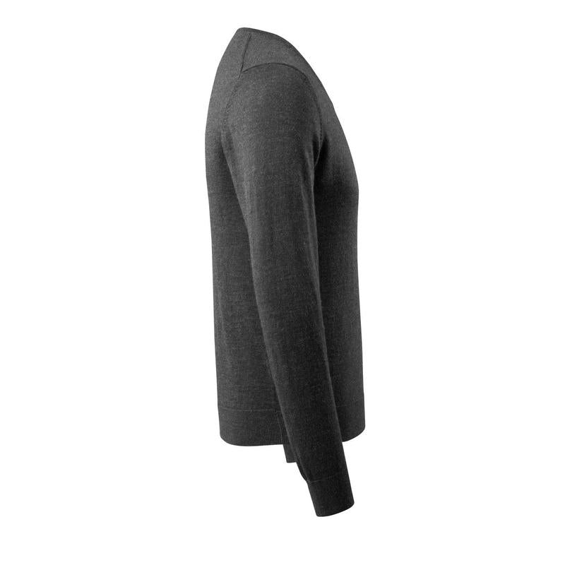 Sweter z dzianiny z dekoltem w kształcie litery V, sweter z dzianiny z wełny merynosów