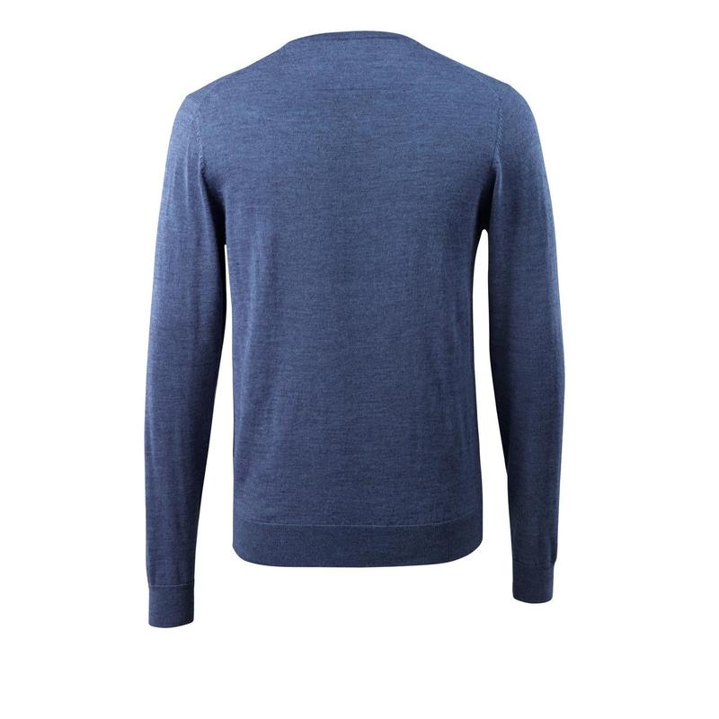 Sweter z dzianiny z dekoltem w kształcie litery V, sweter z dzianiny z wełny merynosów