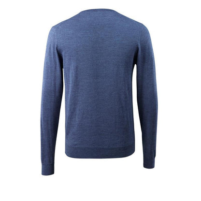 Sweter z dzianiny z dekoltem w kształcie litery V, sweter z dzianiny z wełny merynosów