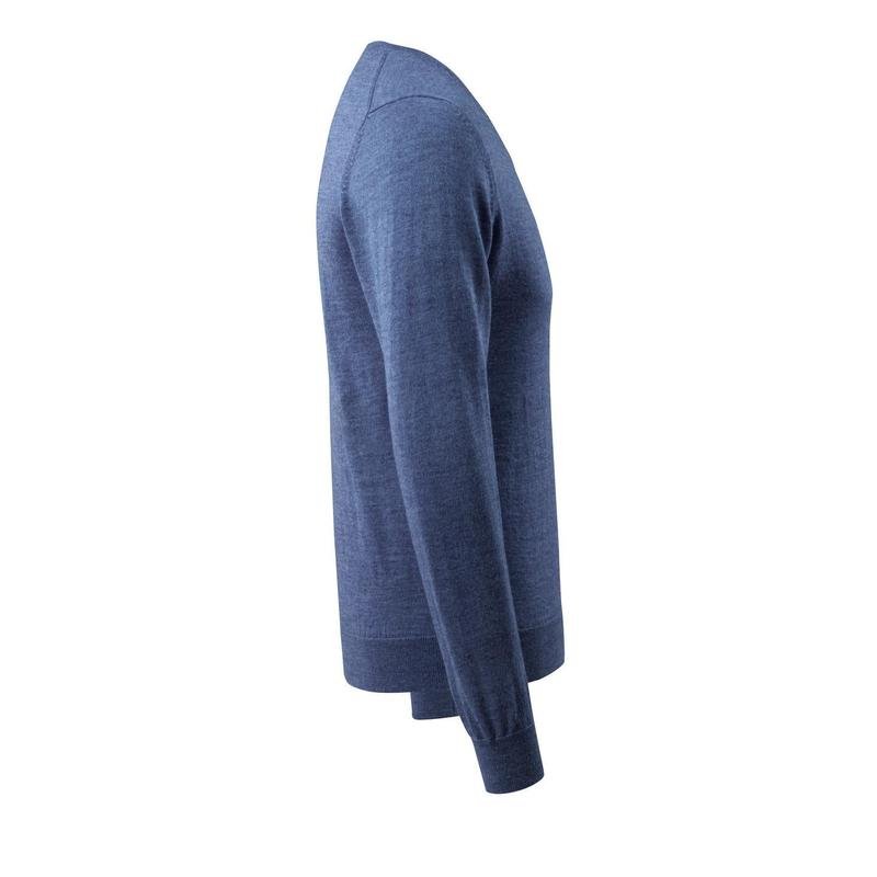 Sweter z dzianiny z dekoltem w kształcie litery V, sweter z dzianiny z wełny merynosów