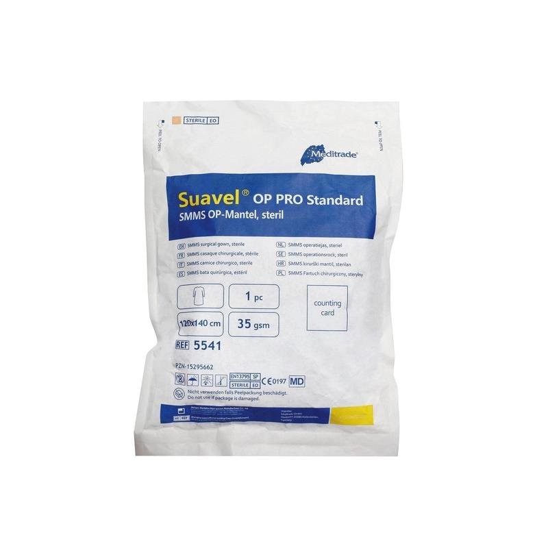 Suavel OP PRO Standardowy SMS; gr. MDIN EN 13795 SP; 35gSterylne 120 x 140 | Pudełko (30 paczek)