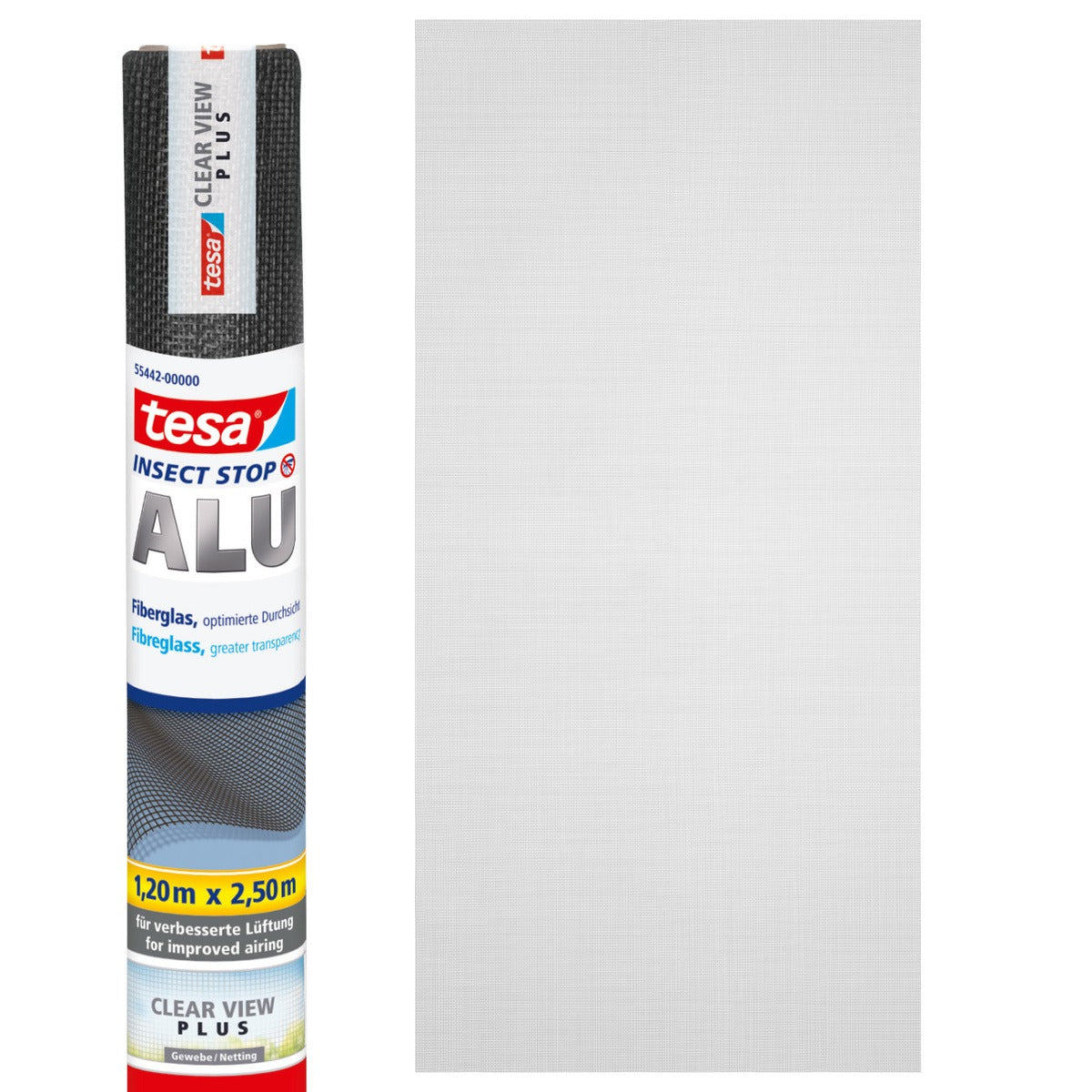 tesa INSECT STOP Nachfüllrolle Fiberglas Premium, 120 x 250 cm, anthrazit