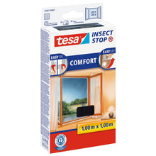 tesa COMFORT Insektengitter für Fenster, 100 x 100 cm, anthrazit