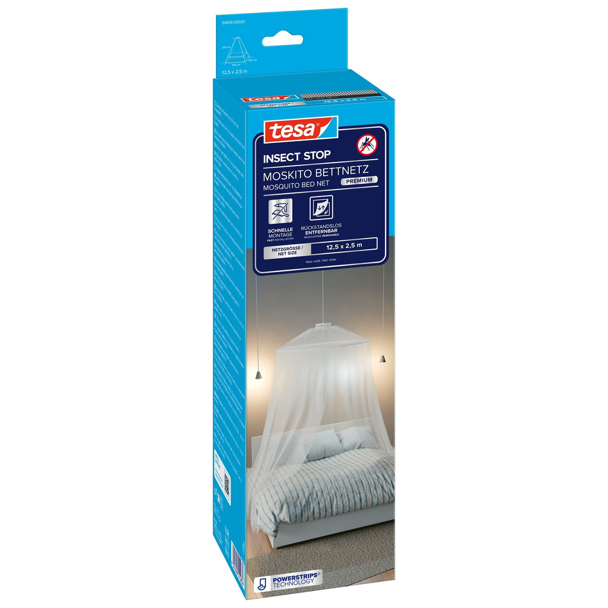 tesa INSECT STOP Moskito Bettnetz Premium, weiß
