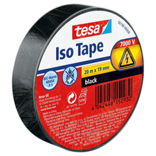 Taśma izolacyjna tesa SPVC do instalacji elektrycznych, czarna, 20 m x 19 mm