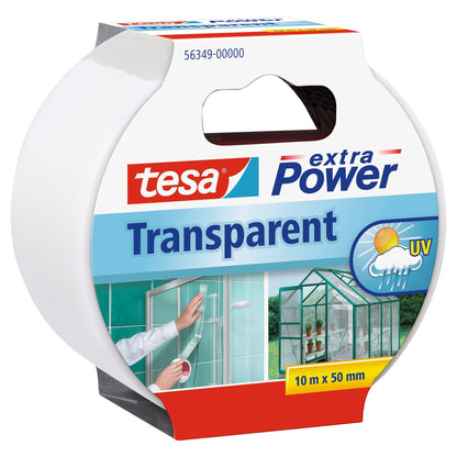 tesa extra Power Transparent Reparaturband, 10 m x 50 mm