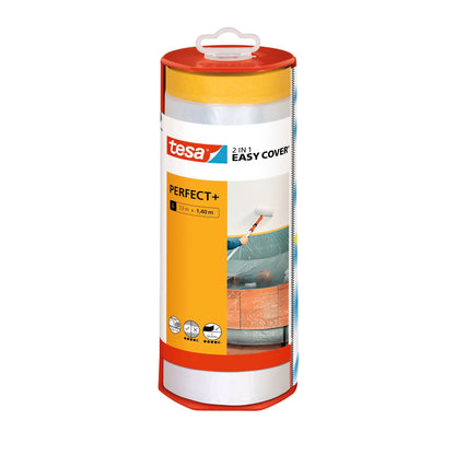 tesa Easy Cover Perfect+, orange, Nachfüllung 33 m x 1,4 m