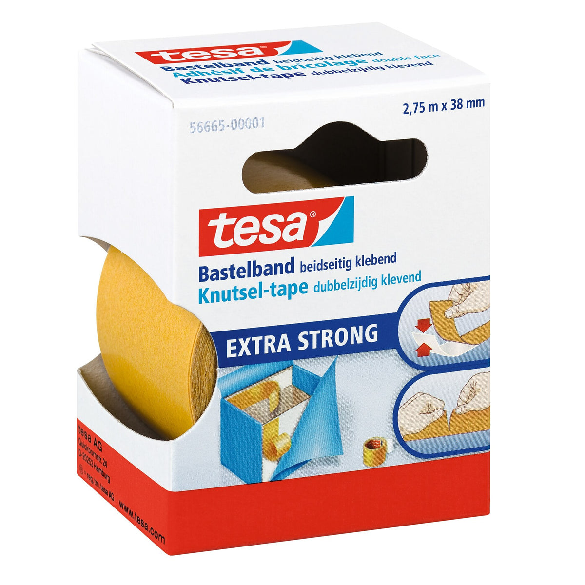 tesa Bastelband, 2,75 m x 38 mm, weiß