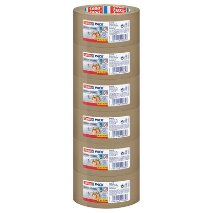 tesapack 57177 Ultra Strong Packband, Etikett, 66 m x 50 mm, braun
