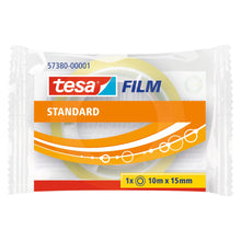 Tesafilm Standard, przezroczysta, w opakowaniu typu flowpack, 10 m x 15 mm