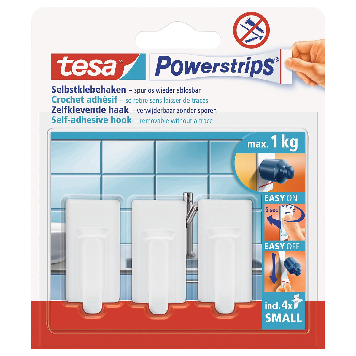 tesa Powerstrips Haken Small Classic weiß