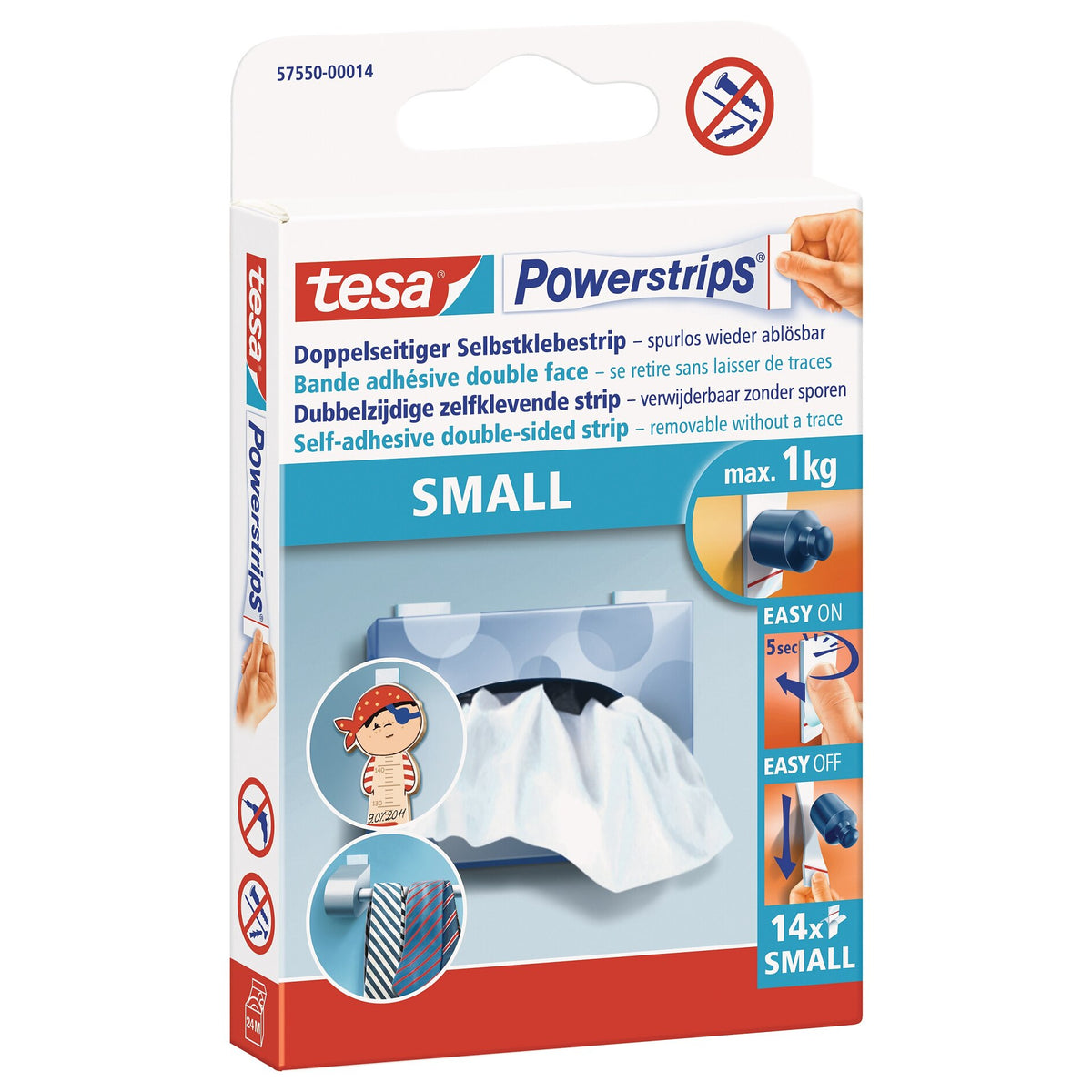 tesa 57550 Powerstrips Small Sanitär, weiß