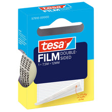 Taśma Tesafilm DOUBLE-SIDED, przezroczysta, w składanym pudełku z uchwytem, 7,5 m x 12 mm