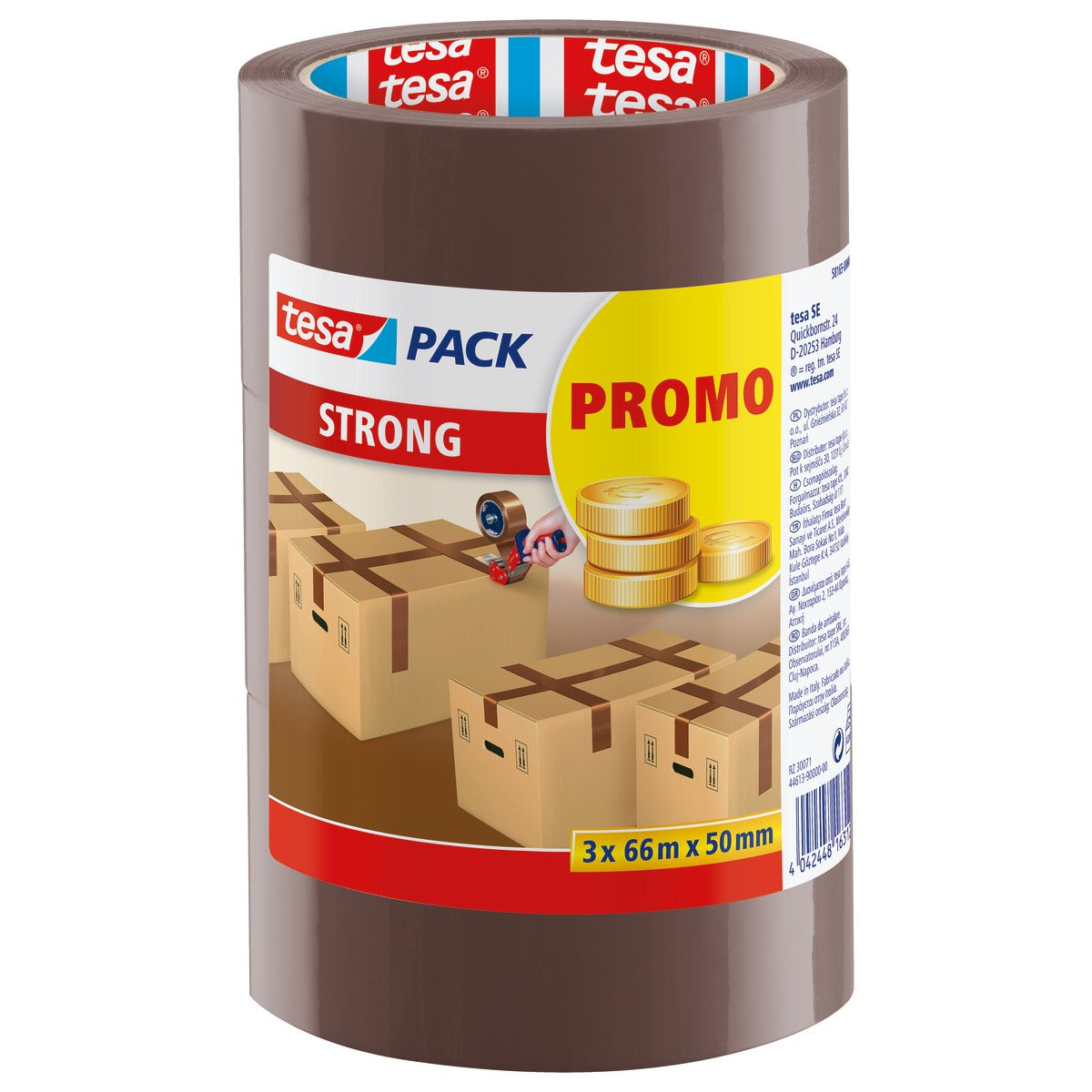 tesapack strong, 66 m x 50 mm, braun