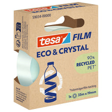 Tesafilm Eco & Crystal, przezroczysta, w składanym pudełku z uchwytem, 33 m x 19 mm