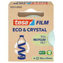 Tesafilm Eco & Crystal, przezroczysta, w składanym pudełku z uchwytem, 33 m x 19 mm