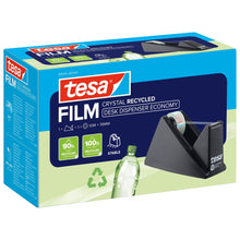 tesa DESK DISPENSER ECONOMY RECYCLED – stołowy podajnik z taśmą tesafilm CRYSTAL RECYCLED, przezroczystą