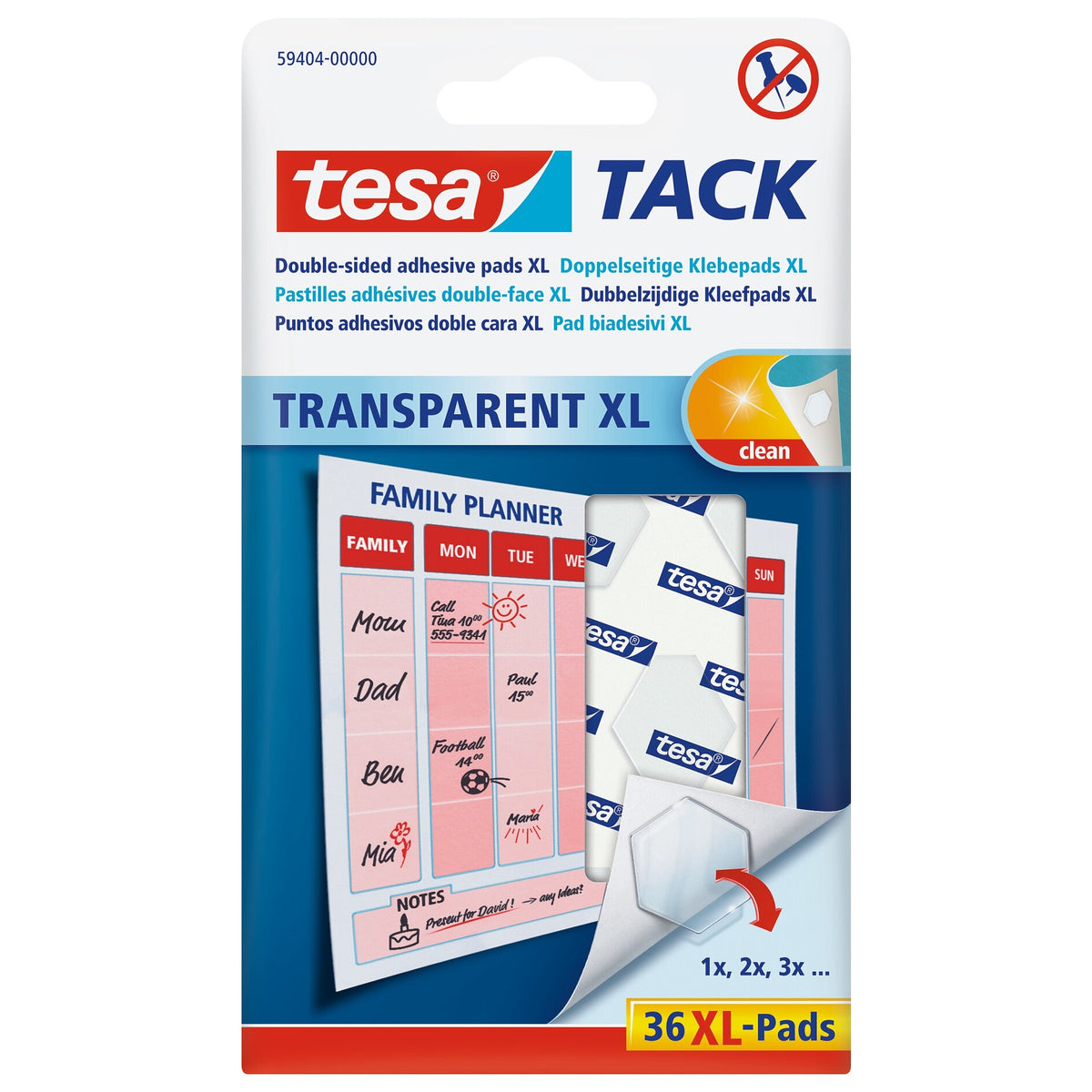 tesa Tack transparent, Klebepads XL