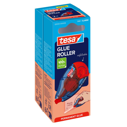 tesa GLUE ROLLER Permanent, transparent, nachfüllbar