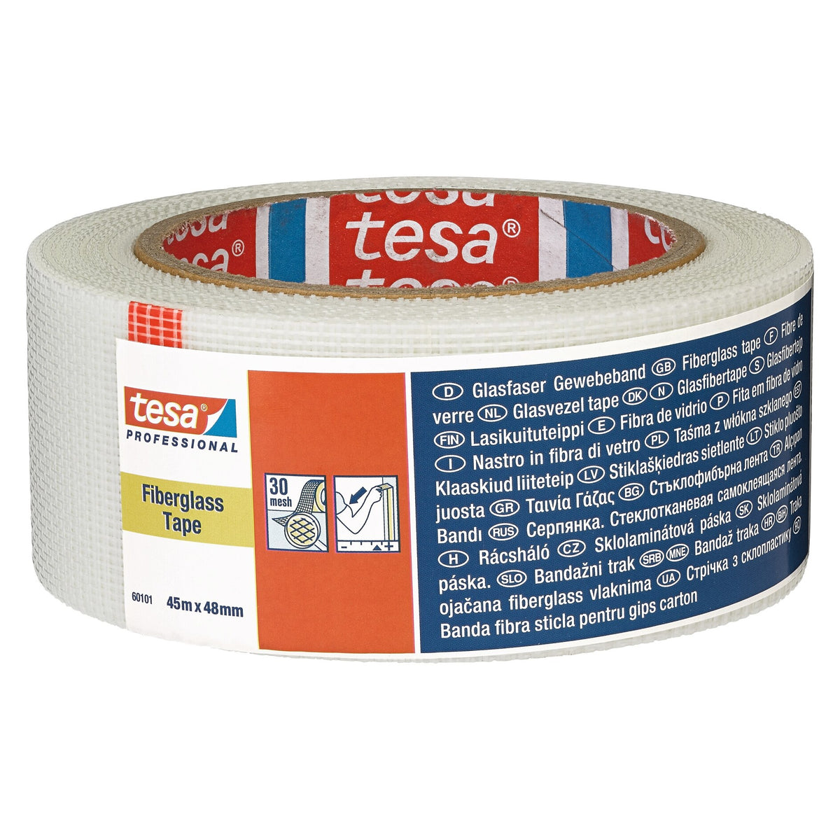 tesa Professional 60101 Glasfaser-Gewebeband 45 m x 48 mm