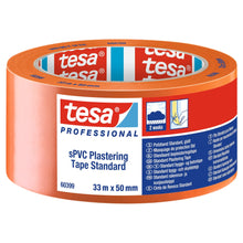 tesa Professional 60399 Putzband sPVC Standard glatt orange, 33 m x 50 mm