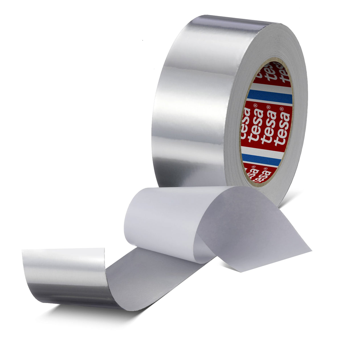 tesa 60632 Alu Aluminiumklebeband mit Liner, 50 m x 50 mm, silber-matt