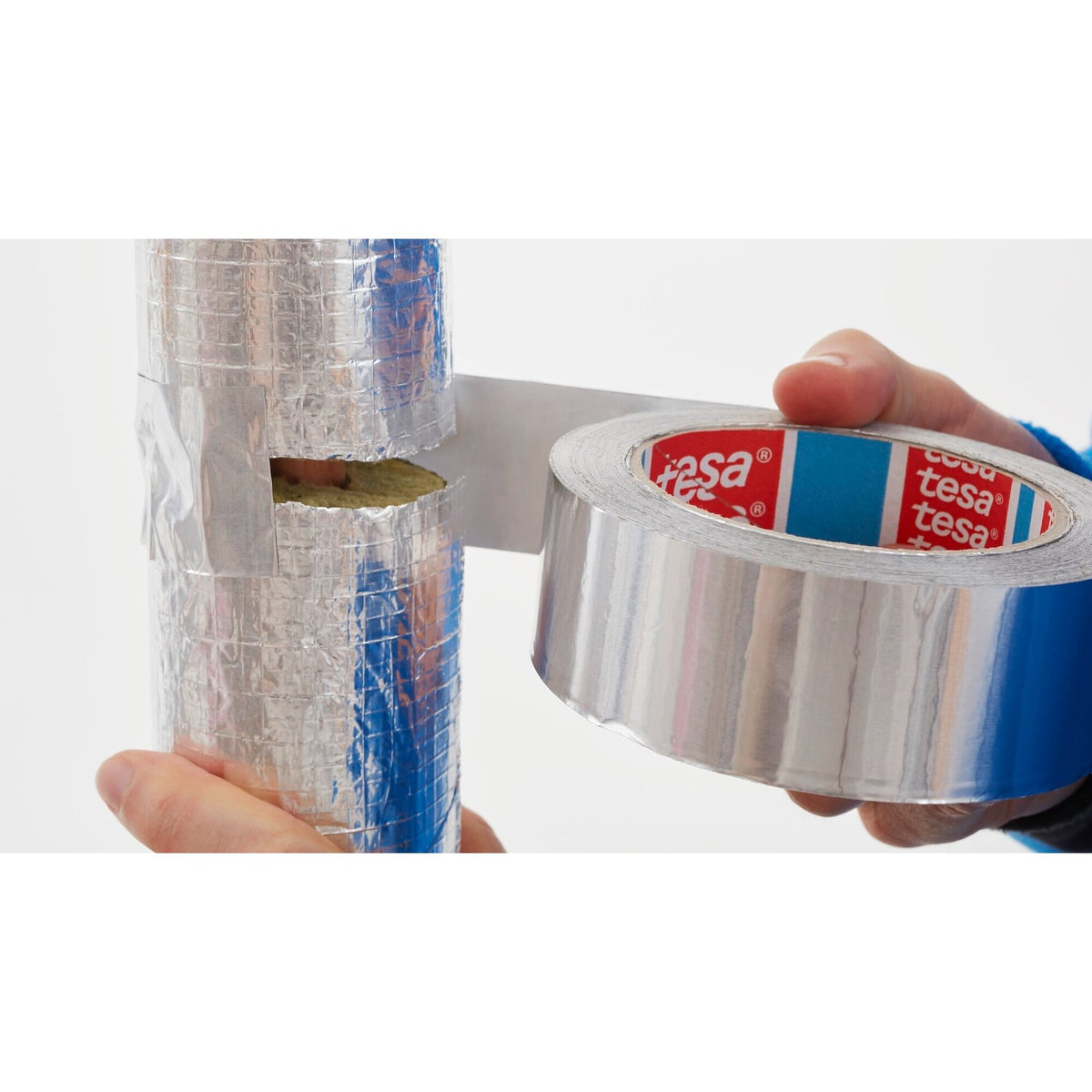 tesa 60670 Alu Klebeband, 50 m x 50 mm, silber-matt – Anwendung