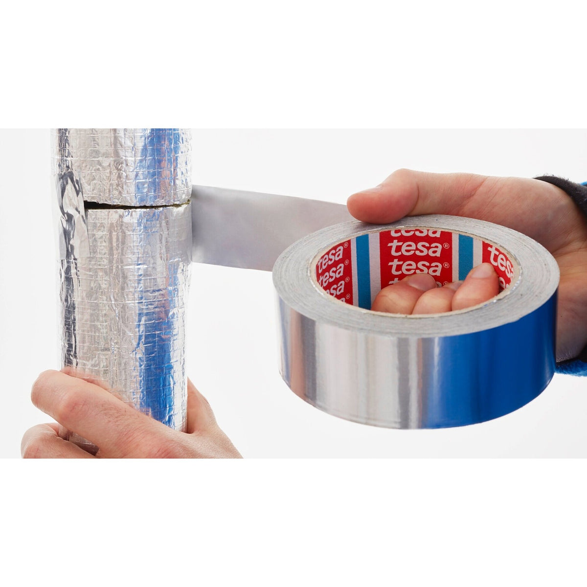 tesa 60670 Alu Klebeband, 50 m x 50 mm, silber-matt – Anwendung