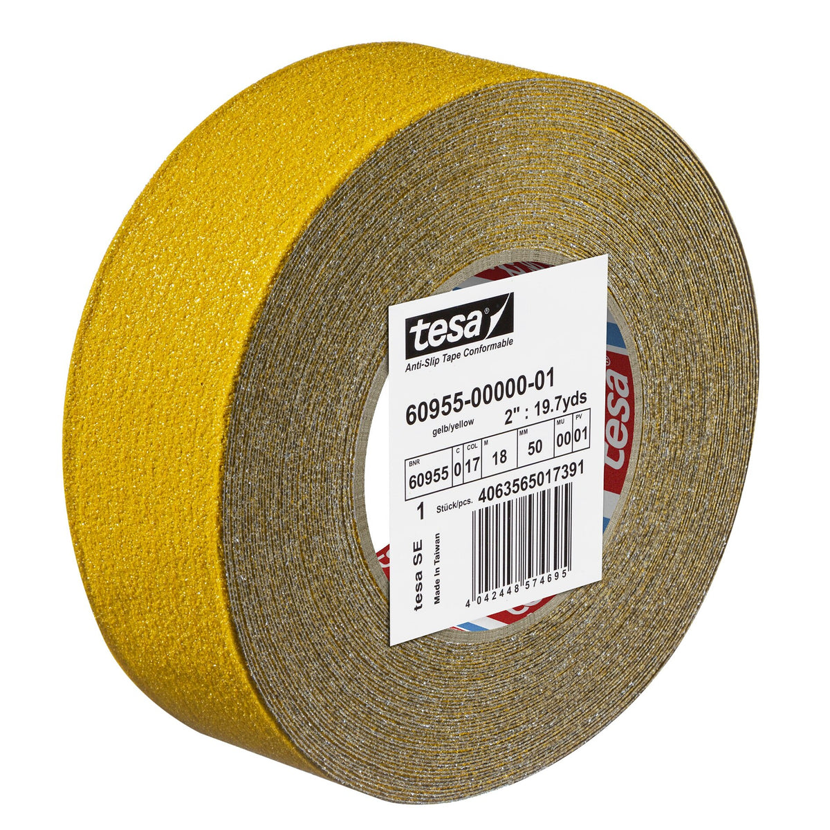 tesa 60955 Anti-Rutschband extrem flexibel, 18 m x 50 mm gelb