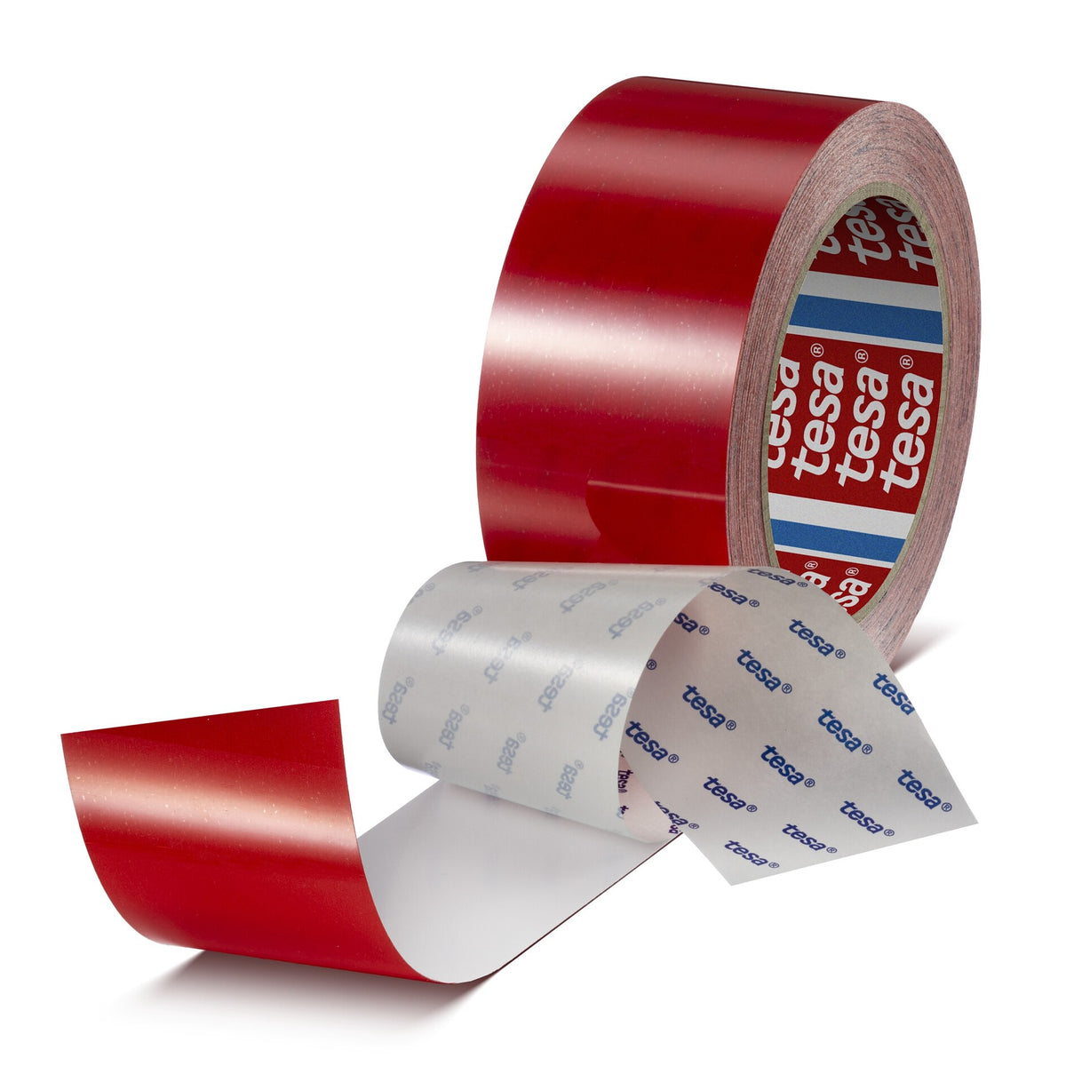 tesa 60960 kratzfestes PET Bodenmarkierungsband, 20 m x 50 mm rot