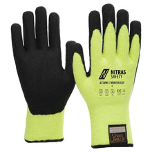 NITRAS TAEKI WINTER CUT, rękawice chroniące przed przecięciem, neonowożółty/czarny