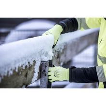 NITRAS TAEKI WINTER CUT, rękawice chroniące przed przecięciem, neonowożółty/czarny