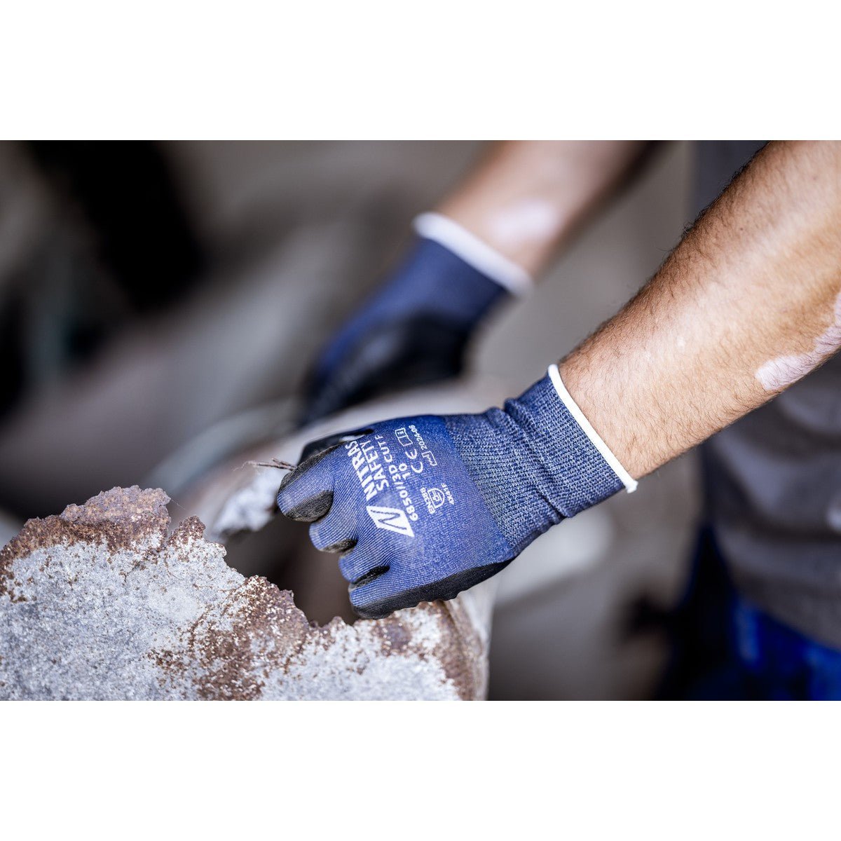 Rękawice chroniące przed przecięciem NITRAS 3D CUT F, kolor granatowy / czarny