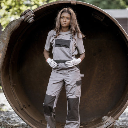 NITRAS MOTION TEX LIGHT, ogrodniczki, szaro-czarne