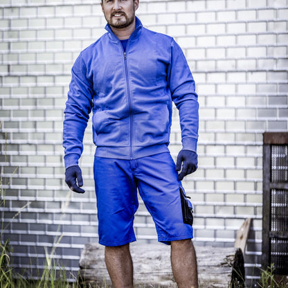 NITRAS MOTION TEX PLUS, spodnie robocze, krótkie, błękit królewski/czarny