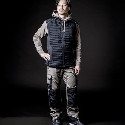 NITRAS MOTION TEX PLUS, pikowana kamizelka softshell w kolorze czarnym