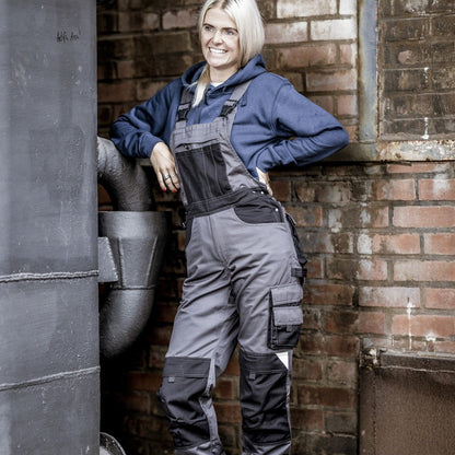 NITRAS MOTION TEX PLUS, ogrodniczki, szaro-czarne