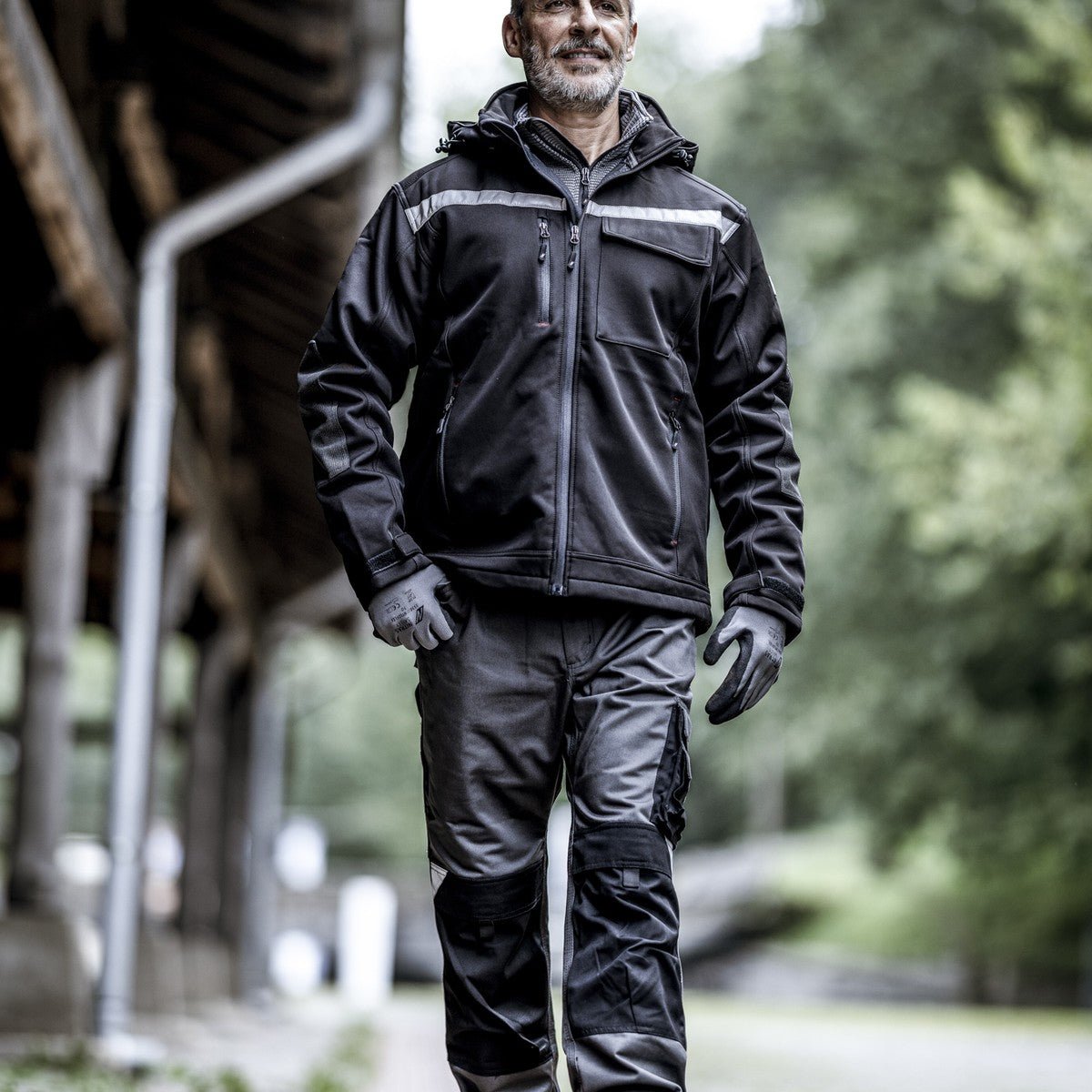 NITRAS MOTION TEX PLUS, kurtka softshell w kolorze czarnym