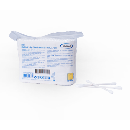 MaiMed -Tip Classic ECO (mała główka) waciki niejałowe, sztyft kartonowy, 200 szt./op. | Opakowanie (200 sztuk)