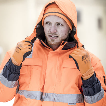 NITRAS MOTION TEX VIZ PLUS, kurtka pilotka odblaskowa, w kolorze neonowego pomarańczu / granatu