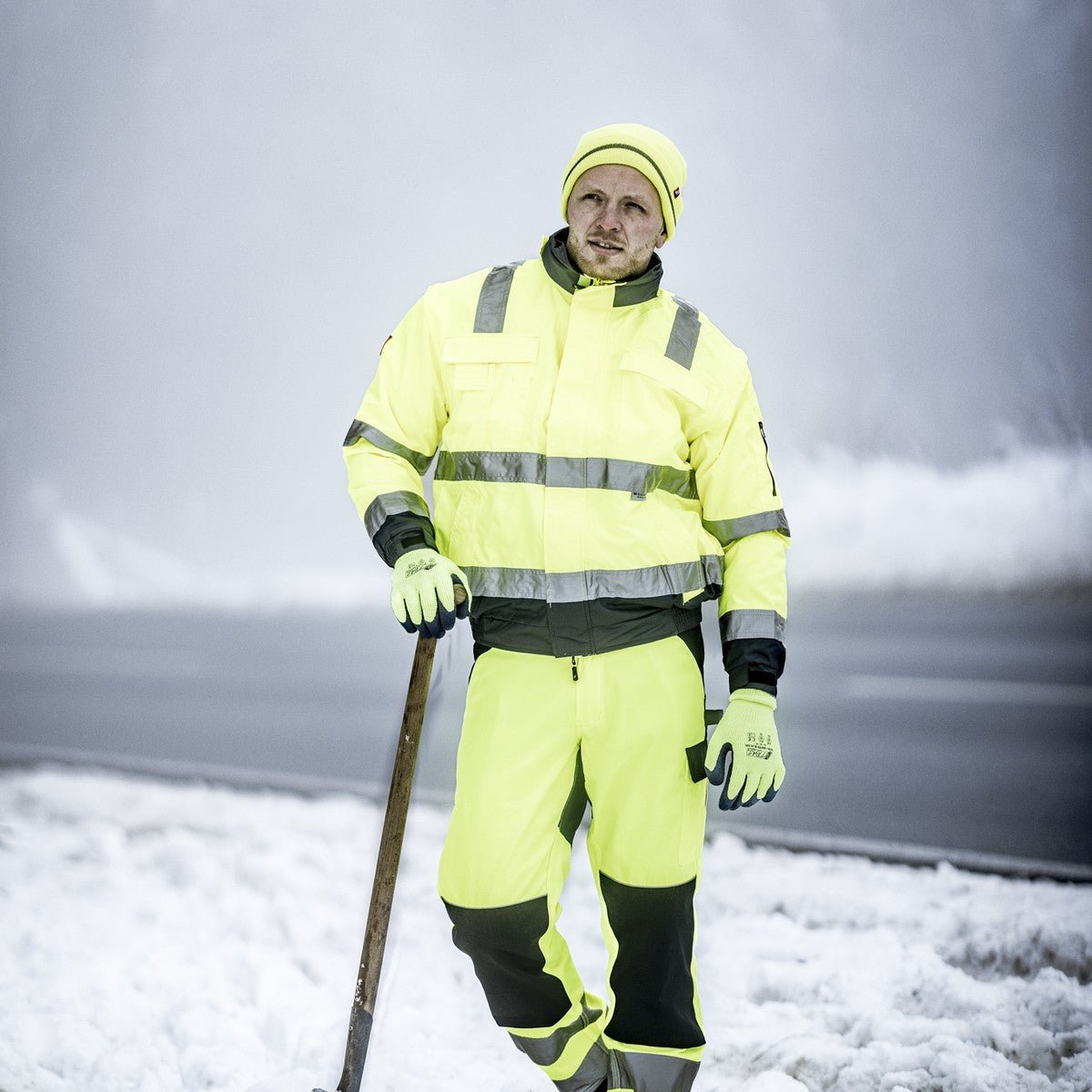 NITRAS MOTION TEX VIZ PLUS, kurtka pilotka odblaskowa, w kolorze neonowożółtym/granatowym