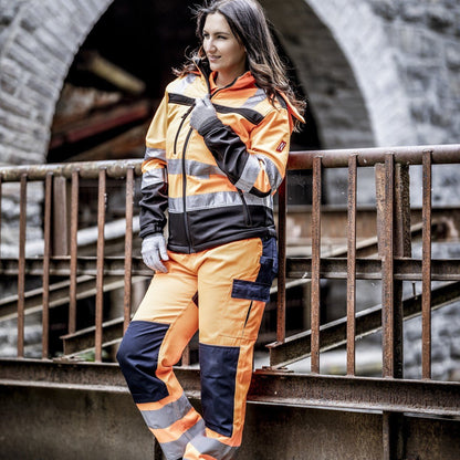 NITRAS MOTION TEX VIZ, odblaskowa kurtka softshell w kolorze neonowego pomarańczu/czarnego