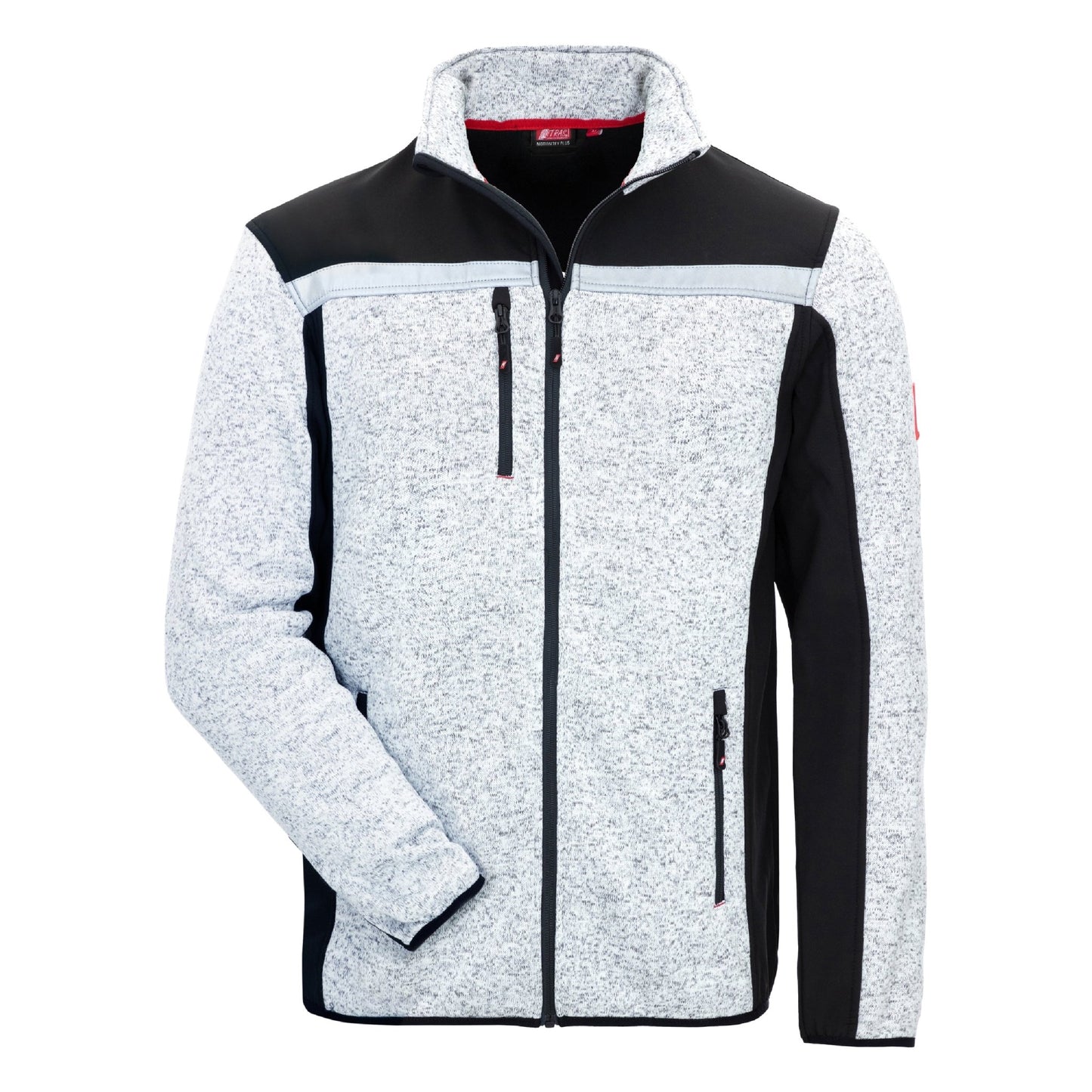 NITRAS MOTION TEX PLUS, dzianinowa kurtka softshell w kolorze jasnoszarym/czarnym
