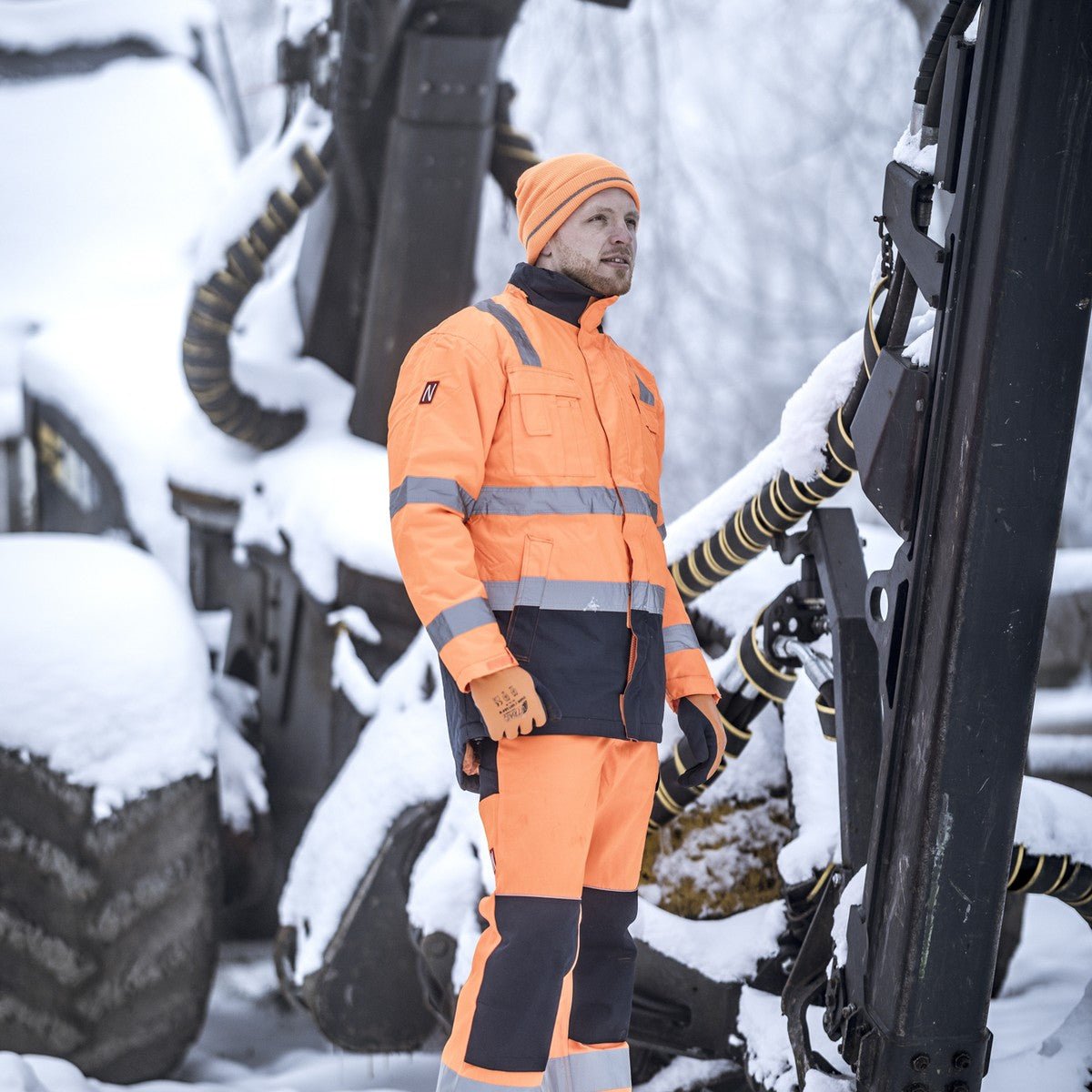 NITRAS MOTION TEX VIZ, parka odblaskowa, w kolorze neonowego pomarańczu / granatu