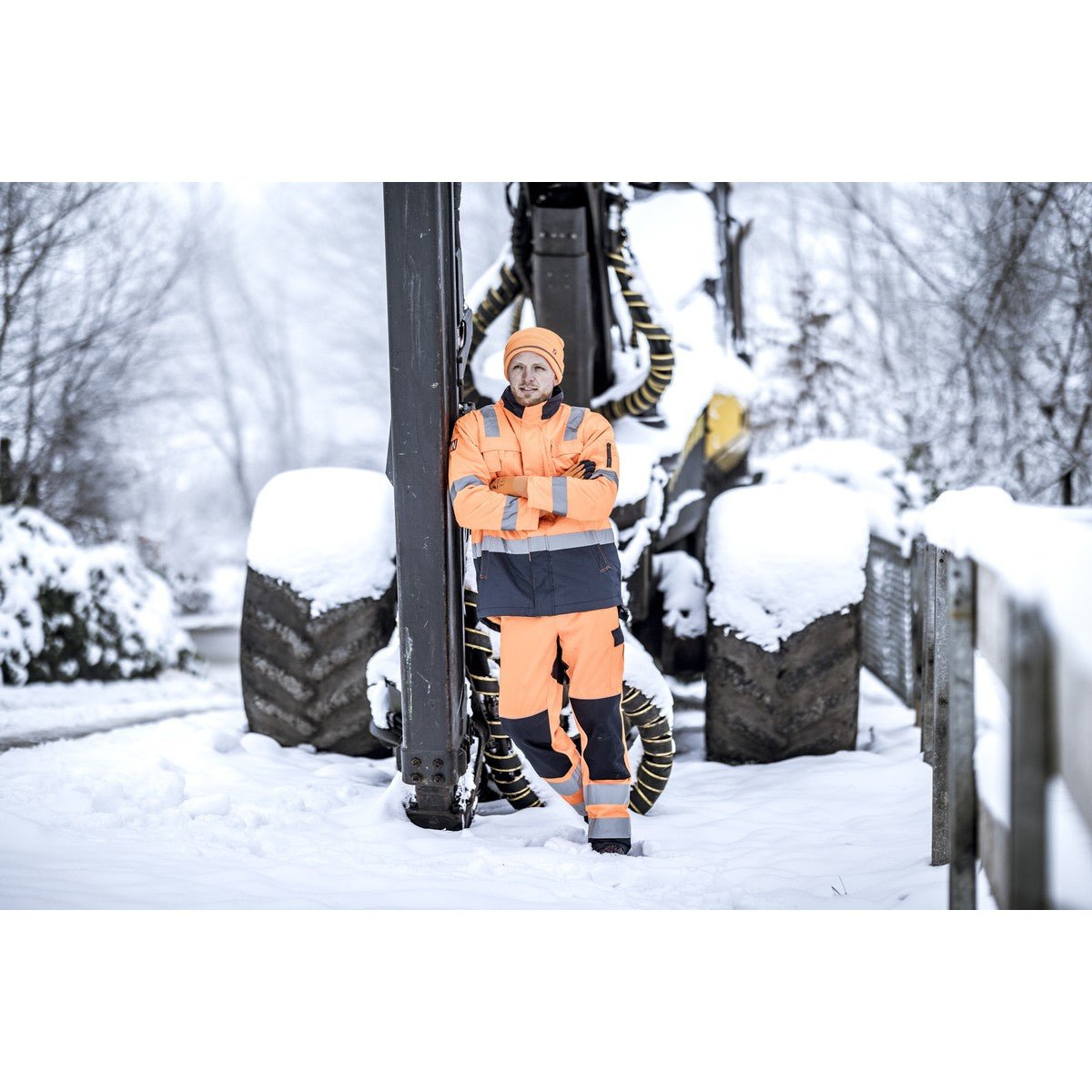 NITRAS MOTION TEX VIZ, parka odblaskowa, w kolorze neonowego pomarańczu / granatu