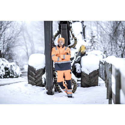 NITRAS MOTION TEX VIZ, parka odblaskowa, w kolorze neonowego pomarańczu / granatu